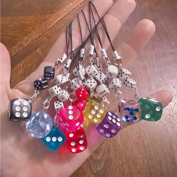 Unique Phone Charm,/ Dice Charm backpack / Dice Gift / Phone Charm Artisan - Picture 1 of 14